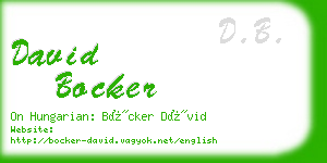 david bocker business card